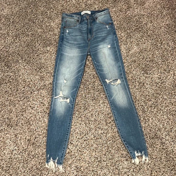 Abercrombie & Fitch High Rise Skinny Jeans Size 25/0 Regular - Picture 2 of 4